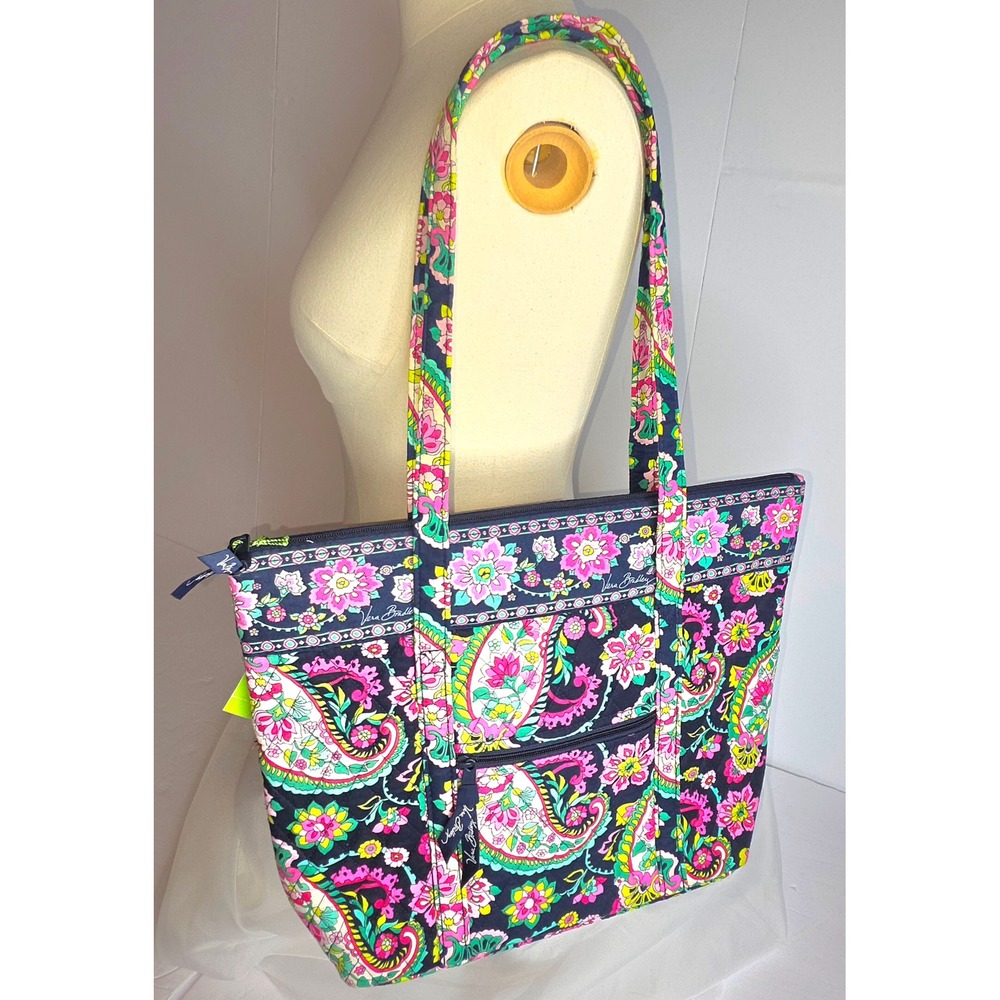 Vera Bradley Petal Paisley Villager Tote Bag and Pouch Set 14557-154 NWT - Picture 3 of 15